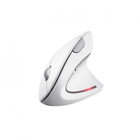 Miška TRUST VERTO, ergonomska, bela