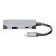 Priključna postaja MANHATTAN 3-v-1 USB-C v HDMI sive barve