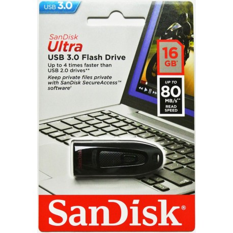USB ključ 16GB SanDisk Ultra, USB-A 3.0, črn, SDCZ48-016G-U46