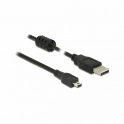 Kabel Delock USB-A v miniUSB-B, 3m dvojno oklopljen črn