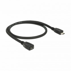 Podaljšek Delock microUSB-B moški na microUSB ženski , 1m črn