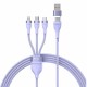 Kabel Baseus USB-C v USB-A 2v3 Lightning/USB-C/MicroUSB 1.2m vijola, CASS030105
