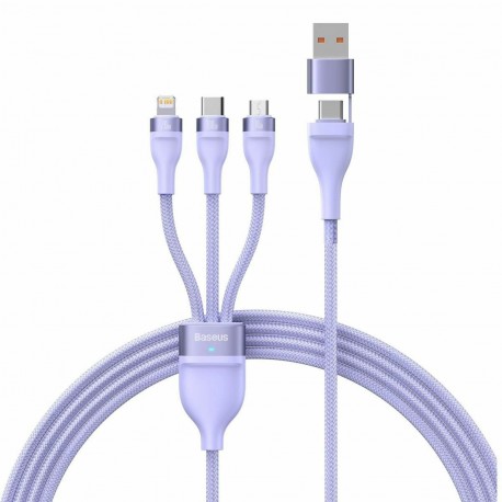 Kabel Baseus USB-C v USB-A 2v3 Lightning/USB-C/MicroUSB 1.2m vijola, CASS030105