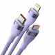 Kabel Baseus USB-C v USB-A 2v3 Lightning/USB-C/MicroUSB 1.2m vijola, CASS030105