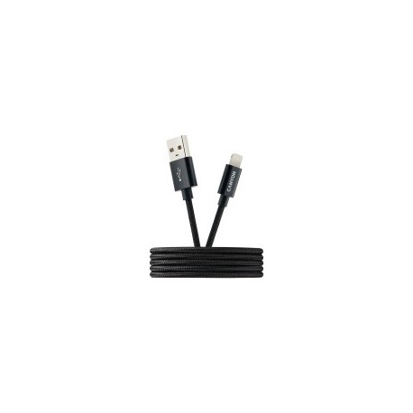 Kabel CANYON CFI-3, Lightning v USB kabel za Apple, pleten, 1m, črn