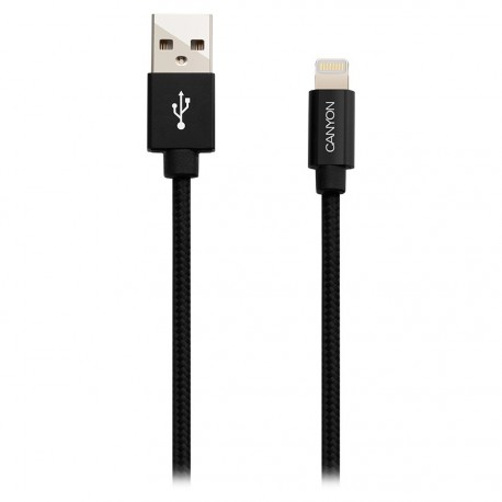 Kabel CANYON MFI-3, Lightning v USB kabel za Apple, 1m, črn