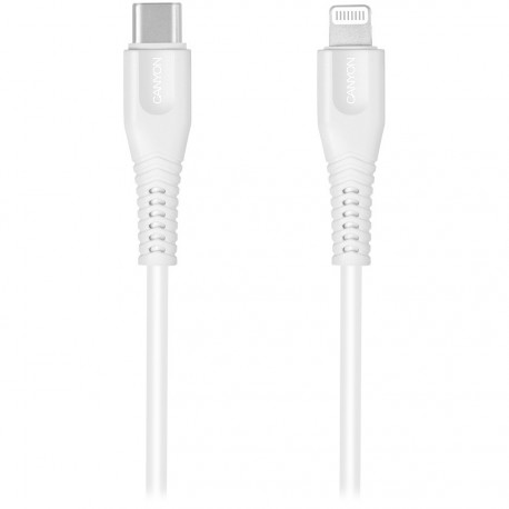 Kabel CANYON MFI-4, Lightning v USB-C kabel za Apple, 1.2m, bel