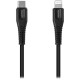 Kabel CANYON MFI-4, Lightning v USB-C kabel za Apple, 1.2m, črn