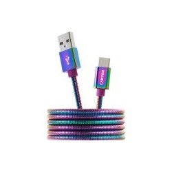 Kabel CANYON UC-7, USB 2.0 v USB-C, 1m, mavričen