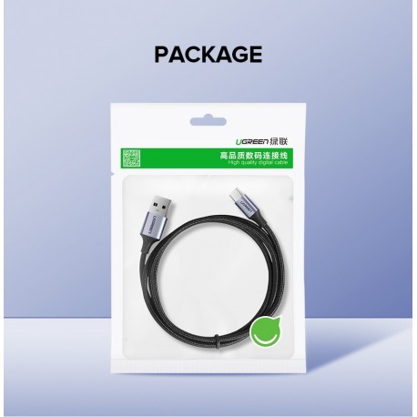 Kabel Ugreen, USB-A 2.0 na USB-C 0.25m (bel), 60129
