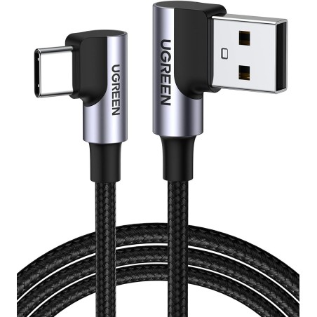 Kabel Ugreen USB v USB-C 90-stopinjski za hitro polnjenje, 1m, 20856