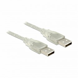 Kabel Delock USB-A v USB-A, 1.5m dvojno oklopljen transparent