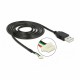 Kabel Delock USB-A 2.0 v 5-pin 1.5m bakren/transparent