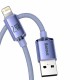 Kabel Baseus USB-A v Lightning 1.2m vijoličen, CAJY000005