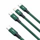 Kabel Baseus USB-C 3v1 Lightning/USB-C/MicroUSB 20W 1.5m, zelen