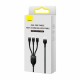 Kabel Baseus USB-A 3v1 Lightning/USB-C/MicroUSB 100W 1.2m črn, CASS030001