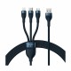 Kabel Baseus USB-A 3v1 Lightning/USB-C/MicroUSB 100W 1.2m moder, CASS030003