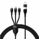 Kabel Baseus USB-C v USB-A 2v3 Lightning/USB-C/MicroUSB 1.2m črn, CASS030101