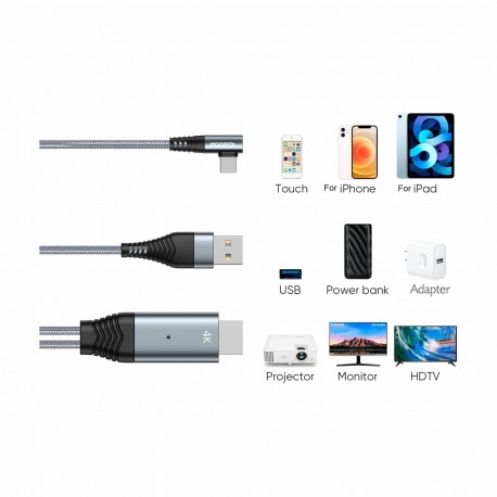 Kabel Joyroom HDMI v USB/Lightning 4K 60Hz, 3m SY-35L1