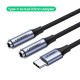 Kabel Ugreen USB-C na 3.5 mm avdio 2x 25cm, 30732