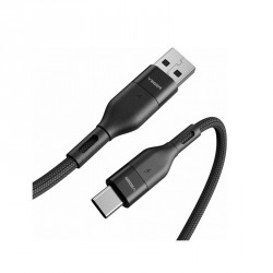 Kabel Veger AC03 USB-A na USB-C, pleteni 1.2m, črn