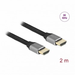 Kabel Delock HDMI 8K 60Hz Ultra HD 2m sivo/črn, 83996