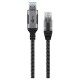 Mrežni kabel GOOBAY USB-A 3.0 / RJ45 2m CAT 6 črn/siv