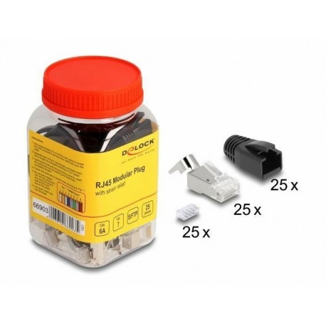 Delock RJ45 konektor CAT.6A, CAT.7 FTP Easy Connect pak/25 66903