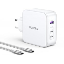 Ugreen Nexode 3 portni 140W USB-C polnilnik s PD 3.1 GaN Bel