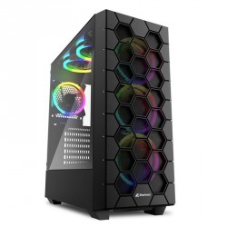 Ohišje SHARKOON RGB Hex midiATX, okno, črno