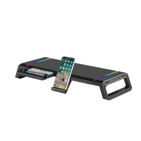 Stojalo za monitor Ewent EW1268 z USB hubom, 4-port, USB 3.0, črn