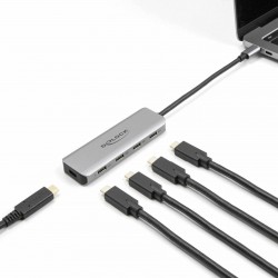 USB Hub Delock USB 3.1 5x TipC 5/Gbps srebrn