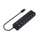 USB Hub Gembird USB 3.1 7xA s stikali