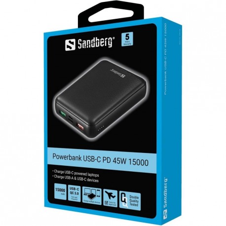 Prenosna baterija Sandberg Powerbank USB-C PD 45W, 15000