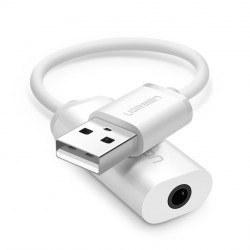 Ugreen adapter za zvok USB-A na 3.5 mm Aux Bel