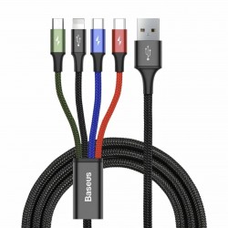 Kabel Baseus USB 4v1 Lightning/2xTipC/Mikro 1.2m tri barve