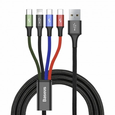 Kabel Baseus USB 4v1 Lightning/2xTipC/Mikro 1.2m tri barve