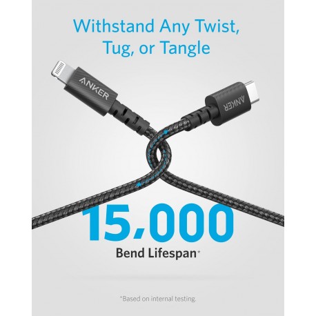Kabel Anker PowerLine Select+ USB-C na Lightning kabel 1,8m črn