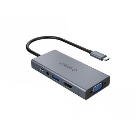 Priklopna postaja ORICO 5v1, USB-C USB 3.0, HDMI, VGA, avdio, PD 60W, MC-U501P