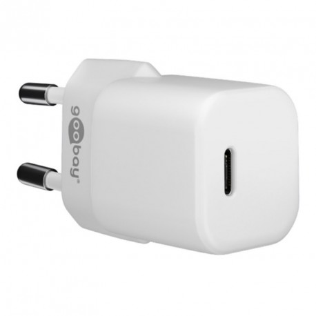 Napajalni adapter Goobay 30W USB-C PD GaN Fast Charger Nano, bel
