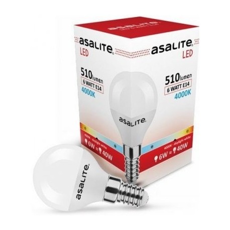 LED sijalka (žarnica) ASALITE LED E14 6W 4000K 510lm, ASAL0214