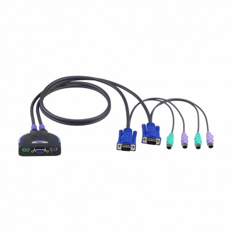 KVM stikalo ATEN 2x1 mini VGA, PS2 s kabli, CS62S