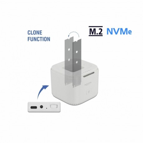 Čitalec in presnemovalec diskov Delock, USB-C 3.2 za M.2 NVMe SSD