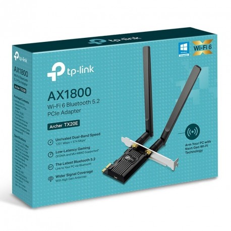 Brezžična mrežna kartica TP-LINK Archer TX20E, AX1800, Wi-Fi 6, Bluetooth 5.2