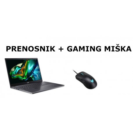 Prenosnik Acer Aspire 5 A515-58M-506L i5-1335U, 16GB, 512GB, W11H + miška