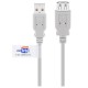 Podajševalni kabel  USB 2.0(M) na USB 2.0(Ž), 1,8m, Goobay