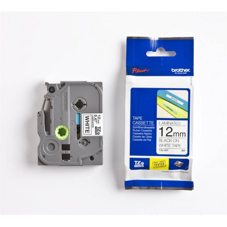 TZE231, Bel/Črn 12mm, Brother trak za tiskalnik nalepk