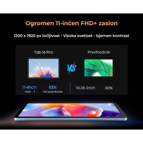 Tablični računalnik Blackview TAB 16 PRO, 11", IPS, 4G, 8GB, 256GB
