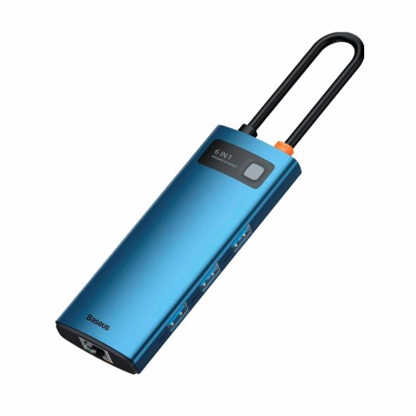 Baseus priklopna postaja USB 3.1 TipC 6v1 4K modra WKWG000003