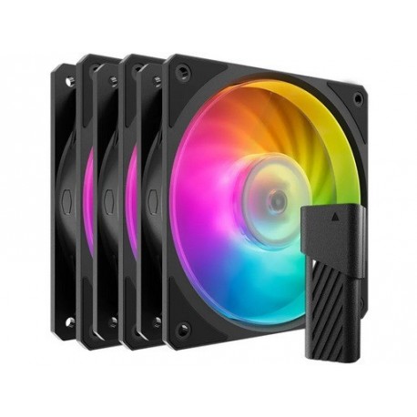 Ventilator za ohišje Cooler Master Mobius 120P ARGB PWM, 3 Pack + kontroler, črn